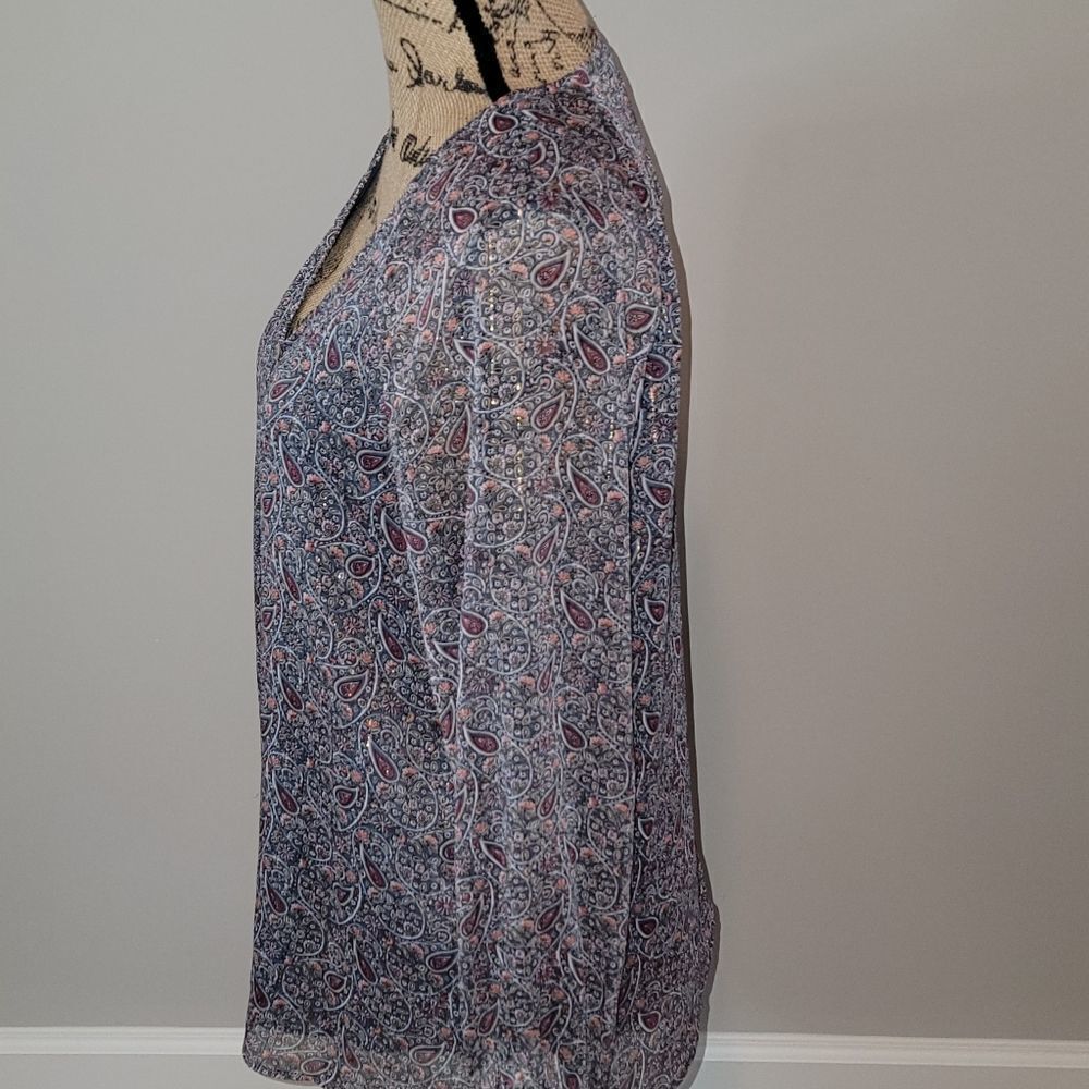 Daniel Rainn gray Paisley print top - Picture 2 of 4